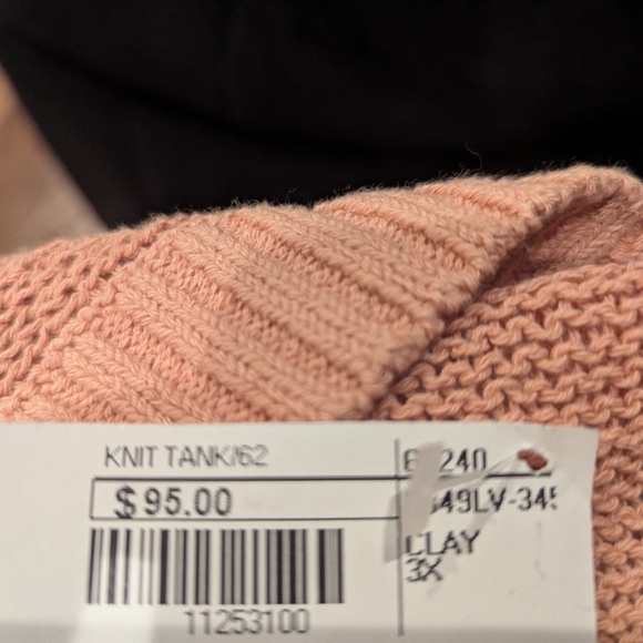 Tribal Sleeveless Cotton Round Neck Sweater Split Hem Coral/Clay Sz 3x NWT - Picture 13 of 17